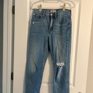 Madewell Perfect Vintage Jean Straight Leg with Raw Hem Size 27